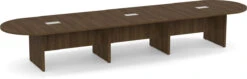 Classic Racetrack Conference Table 16 Ft - Modern Walnut