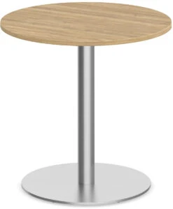 Classic Round Meeting Table 30" With Round Brushed Metal Base - Aspen