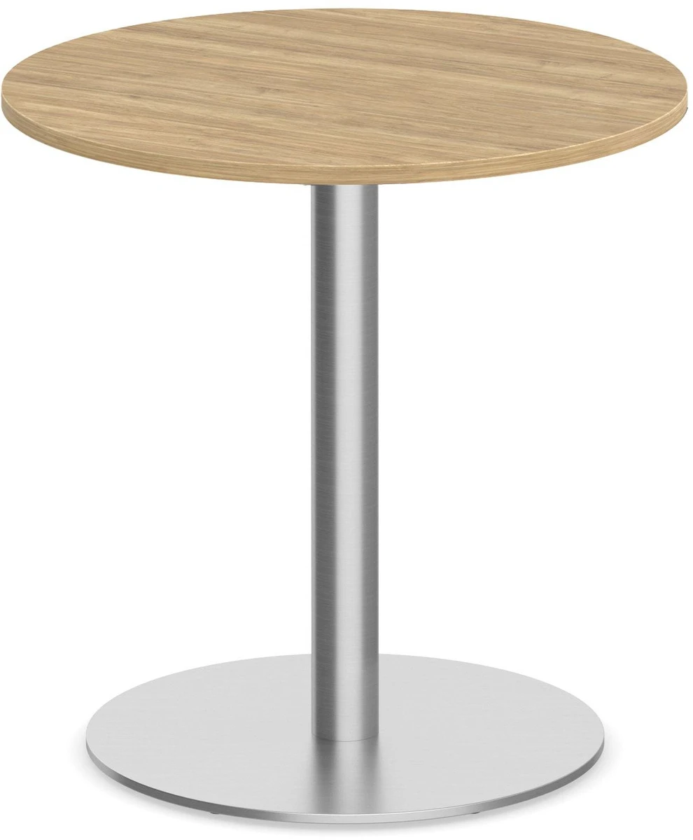 Classic Round Meeting Table 30" With Round Brushed Metal Base - Aspen
