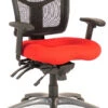 CoolMesh Executive Mid Back Chair - Red Fabric With Titanium Base