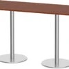 Classic Bistro Meeting Table 30" X 72" With Brushed Metal Base - Cherry