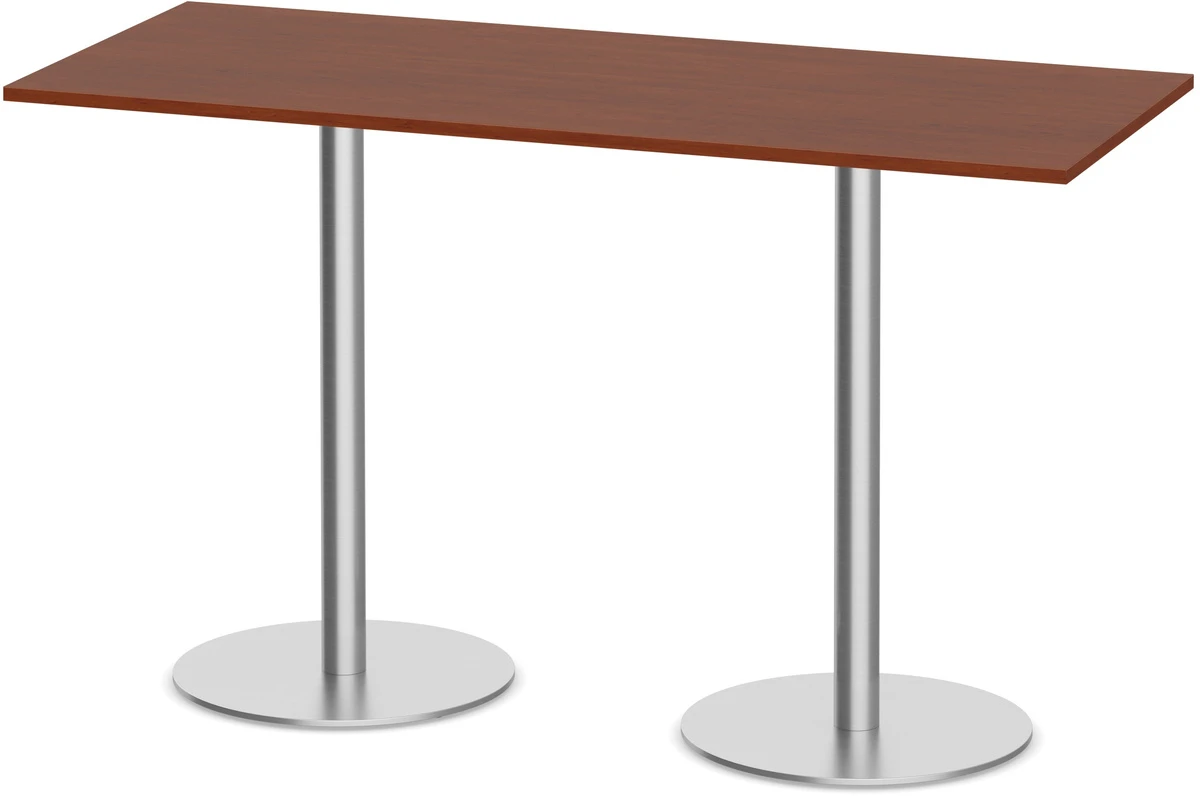 Classic Bistro Meeting Table 30" X 72" With Brushed Metal Base - Cherry