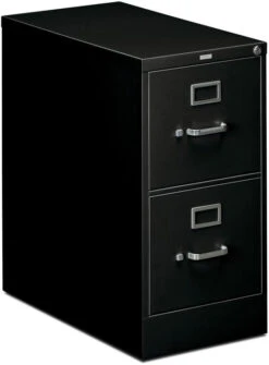HON 310 Series Vertical Filing Cabinet - 2 Drawer In Black For Letter Files
