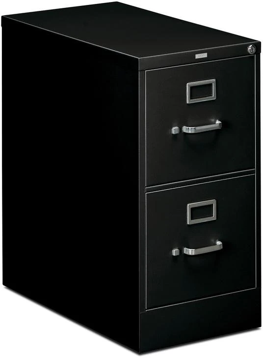 HON 310 Series Vertical Filing Cabinet - 2 Drawer In Black For Letter Files