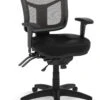 CoolMesh Executive Mid Back Chair - Black Leather