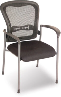 Spice! Stackable Mesh Guest Chair - Black Fabric