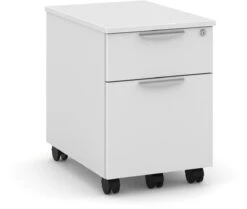 Locking Mobile Box/File Pedestal - White