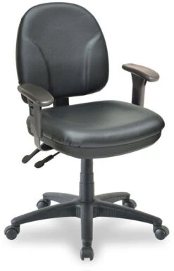 Comformatic Tilt Seat & Back Chair With Arms - Black Antimicrobial Vinyl