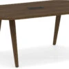 Signature Racetrack Conference Table 6 Ft - Modern Walnut With Black Hardware