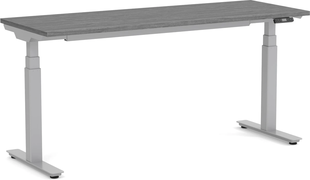 Enhance Electric Height-Adjustable Desk 30" X 72" - Newport Grey With Silver Base