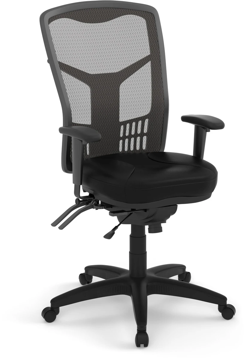 CoolMesh Executive High Back Chair - Black Leather