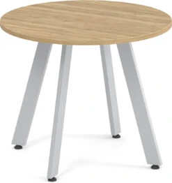 Classic Round Meeting Table 36" With Square-Edge Top And V-Leg Base - Aspen