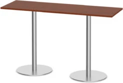 Classic Bistro Meeting Table 24" X 72" With Brushed Metal Base - Cherry