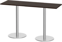 Classic Bistro Meeting Table 24" X 72" With Brushed Metal Base - Espresso