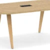 Signature Racetrack Conference Table 6 Ft - Aspen With Natural Oak Legs And Black Hardware