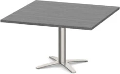 Classic Square End Table 36" With Cross Brush Metal Base - Newport Grey