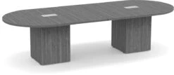 Classic Racetrack Conference Table 10 Ft With Cube Base - Newport Grey