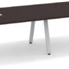 Signature Racetrack Conference Table 12 Ft - Espresso With Silver Metal Legs