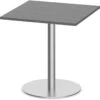 Classic Square Meeting Table 30" With Round Brushed Metal Base -Newport Grey
