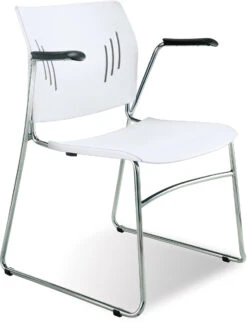 Tela Guest Chair With Arms - White