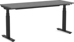 Enhance Electric Height-Adjustable Desk 30" X 72" - Newport Grey With Black Base
