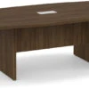 Classic Boat-Shape Conference Table 8 Ft - Modern Walnut