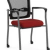 Spice! Stackable Mesh Guest Chair - Red With Casters