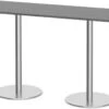 Classic Bistro Meeting Table 24" X 72" With Brushed Metal Base - Newport Grey