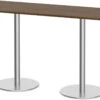 Classic Bistro Meeting Table 24" X 72" With Brushed Metal Base - Modern Walnut