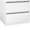Steelwise Lateral Filing Cabinet - 2 Drawer In White