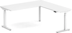Enhance Electric Height-Adjustable L-Shape Desk 72" X 72" - White With White Base