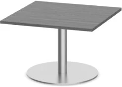 Classic Square End Table 30" With Round Brush Metal Base - Newport Grey