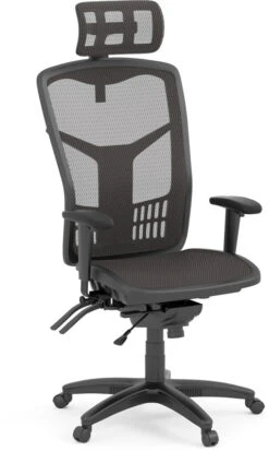CoolMesh Executive High Back Chair - Black Mesh With Headrest