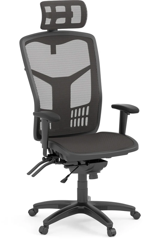 CoolMesh Executive High Back Chair - Black Mesh With Headrest