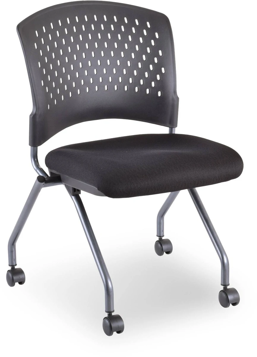 Agenda II Nesting Chair Without Arms - Black Fabric
