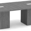 Classic Square-Edge Conference Table 8 Ft With Cube Base - Newport Grey