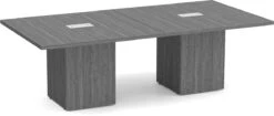Classic Square-Edge Conference Table 8 Ft With Cube Base - Newport Grey