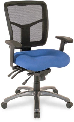 CoolMesh Executive Mid Back Chair - Blue With Titanium Base