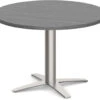Classic Round End Table 30" With Cross Brushed Metal Base - Newport Grey