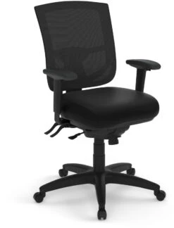 CoolMesh Pro Executive Mid Back Chair - Black Antimicrobial Vinyl
