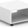 Compose End Table With Castors - White