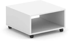 Compose End Table With Castors - White