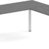 Enhance Electric Height-Adjustable L-Shape Desk 72" X 72" - Newport Grey With White Base