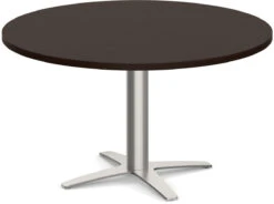 Classic Round End Table 36" With Cross Brushed Metal Base - Espresso
