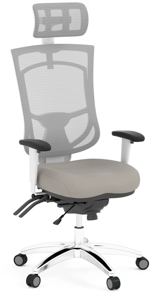 CoolMesh Pro Plus Executive High Back Chair - Grey Antimicrobial Vinyl With Headrest