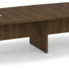 Classic Boat-Shape Conference Table 12 Ft - Modern Walnut