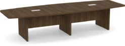 Classic Boat-Shape Conference Table 12 Ft - Modern Walnut