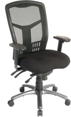 CoolMesh Executive High Back Chair - Black Fabric With Titanium Base