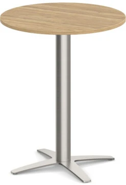 Classic Round Meeting Table 24" With Cross Brushed Metal Base - Aspen