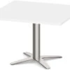 Classic Square End Table 30" With Cross Brush Metal Base - White